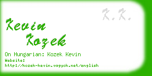 kevin kozek business card